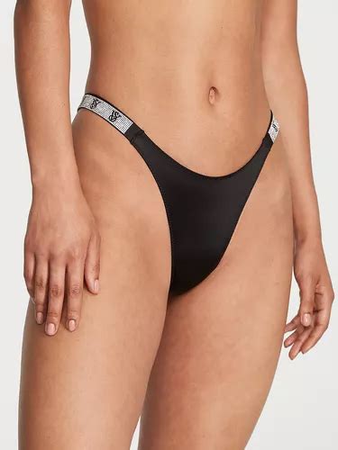 Calcinha Victorias Secret Fio Dental Logo Em Strass Parcelamento