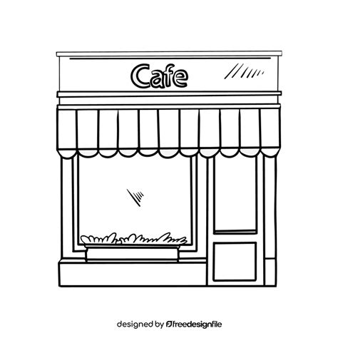 Cafe cartoon black and white clipart free download