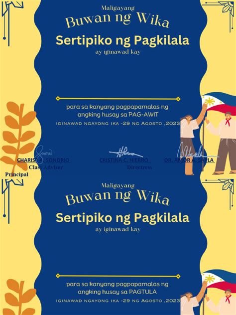 Buwan Ng Wika Certificate Pdf