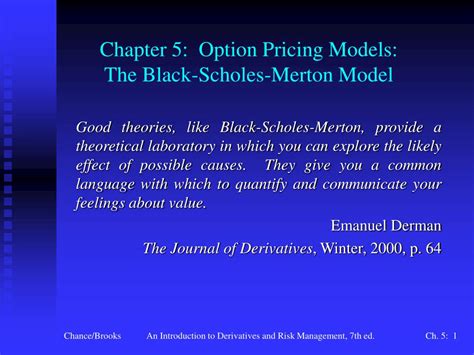 Ppt Chapter 5 Option Pricing Models The Black Scholes Merton Model