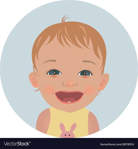 Happy baby emoticon smiling child emoji Royalty Free Vector