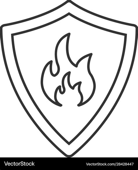 Firefighters Badge Linear Icon Royalty Free Vector Image