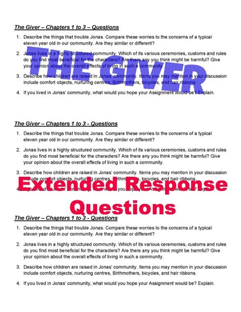 The Giver Extended Response Questions This Or That Questions Essay