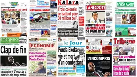 Cameroun La revue de presse du mardi 10 août 2021 Lebledparle