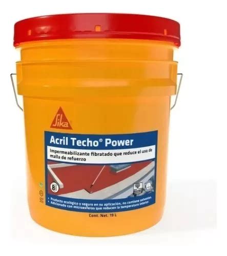 Sika Impermeabilizante Acril Techo Power 4 Años 19 Litros Color Rojo