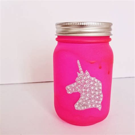 Unicorn Magic Jar Unicorn Mason Jar Neon Mason Jar Etsy