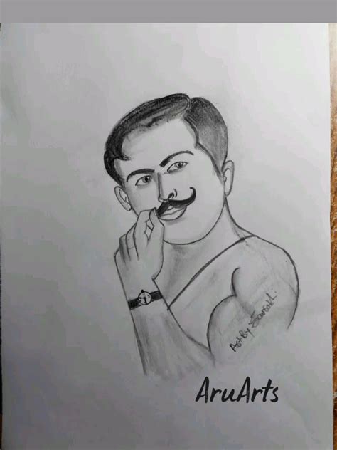 Chandra Shekhar Azad Pencil Sketch