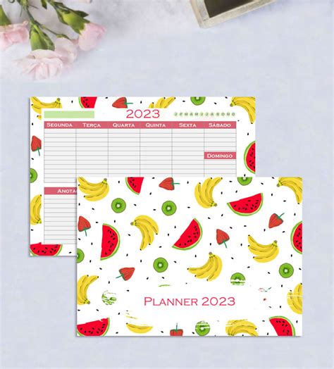 Planner De Mesa Estampa Salada De Frutas Blog Virou Tend Ncia