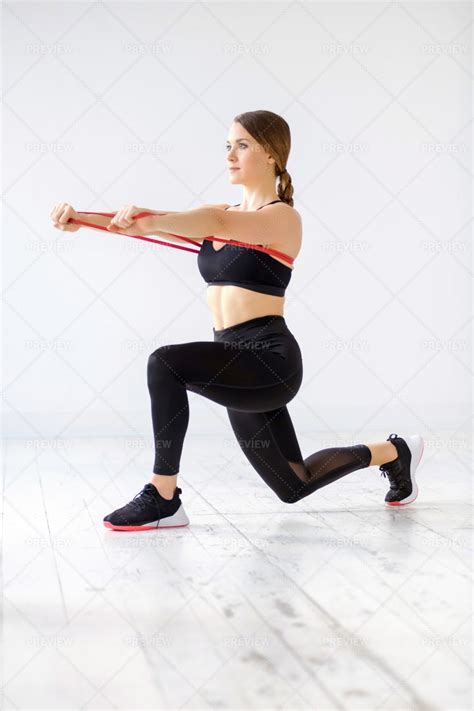 Lunges With Resistance Band - Stock Photos | Motion Array