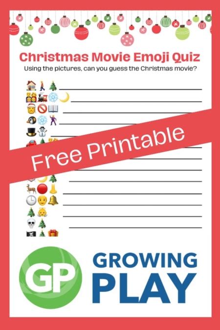 Christmas Movie Emoji Game Printable - Free - Growing Play