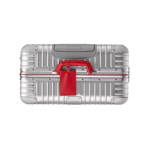 Original Check In L Twist Suitcase In Silver Red RIMOWA Rimowa