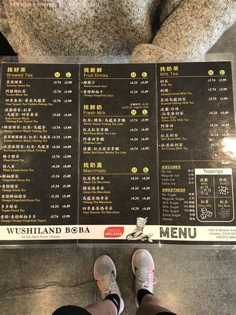 Online Menu Of Wushiland Boba Restaurant Arcadia California 91007