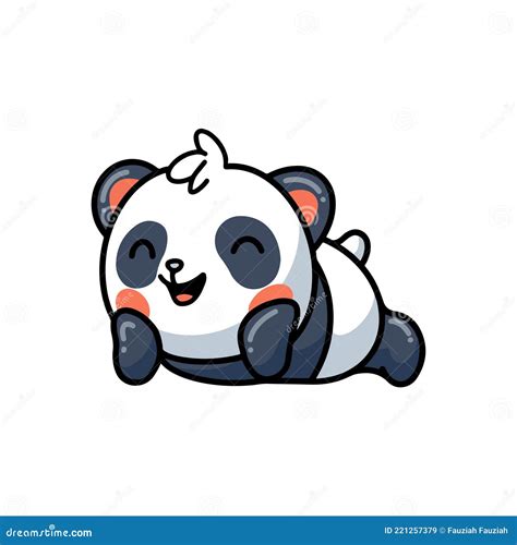 Cute Panda Lying Down Cartoon Stock Vector Illustration Of Cartoon