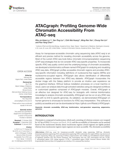 PDF ATACgraph Profiling Genome Wide Chromatin Accessibility From