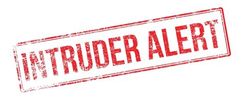 Intruder Alert Red Rubber Stamp On White Trespass Intrusion Stamp