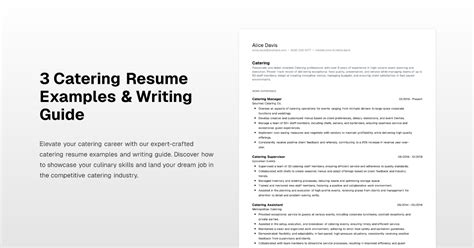 Catering Resume Examples Writing Guide