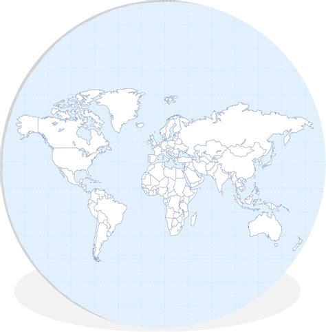 Wandcirkel Muurcirkel Binnen Wereldkaart Simpel Wit Cm