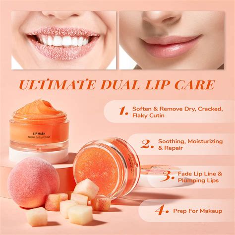 Anairui Lip Balm Mask And Scrub Set Care Kit For Dry Cracked Chapped Peel Lines Wrinkles