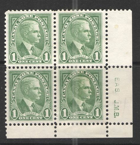 US Canal Zone 1928 40 Sc 105 MNH NG VG F Gorgas Block 4 Engravers