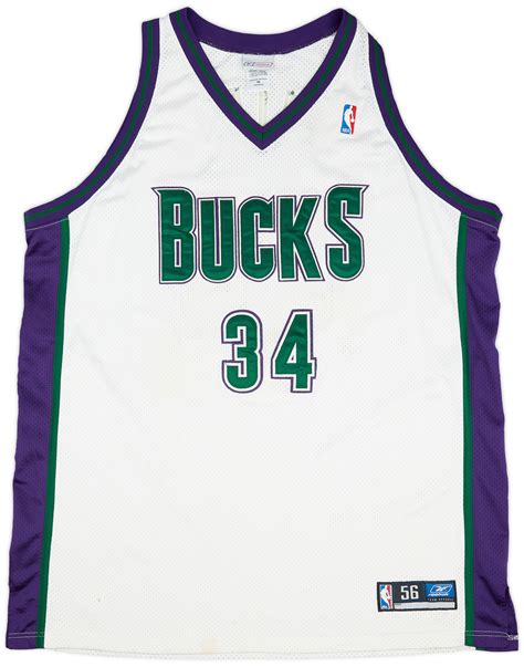 2001 03 Milwaukee Bucks Allen 34 Reebok Authentic Home Jersey Very