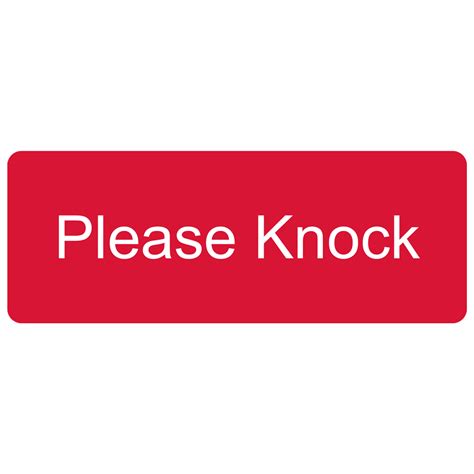 Please Knock White On Red Engraved Sign Egre 17846 Whtonred Courtesy