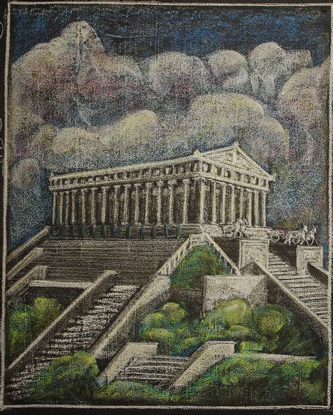 Waldorf Th Grade Ancient History Acropolis Chalkboard Drawing