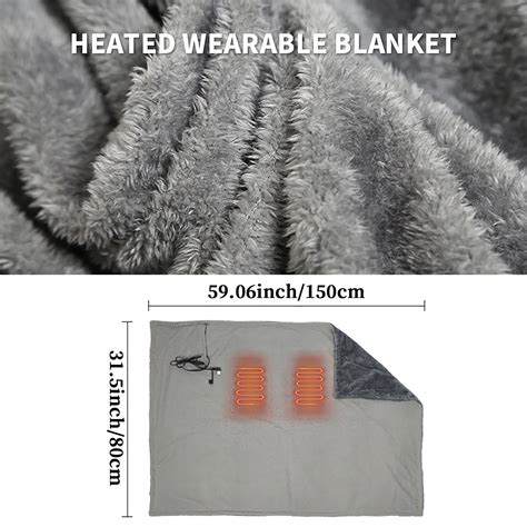 Qocolhg Cordless Heated Throw Blanket Battery Operated Portable