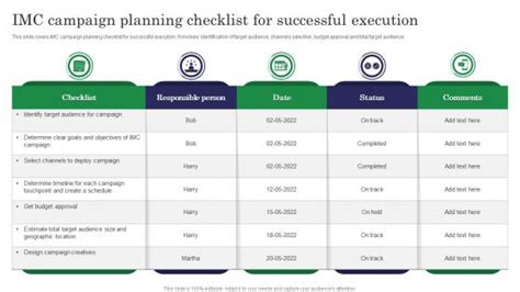 Imc Plan Slide Team