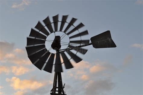 Spinning Windmill At Sunset Stock Photo Image 39033521