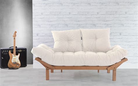 SofÁ Cama Futon Country Comfort Off White 190x80x83 Cm Acabamento