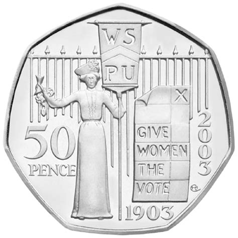 Suffragette 50p Coin Give Women The Vote 2003 Value