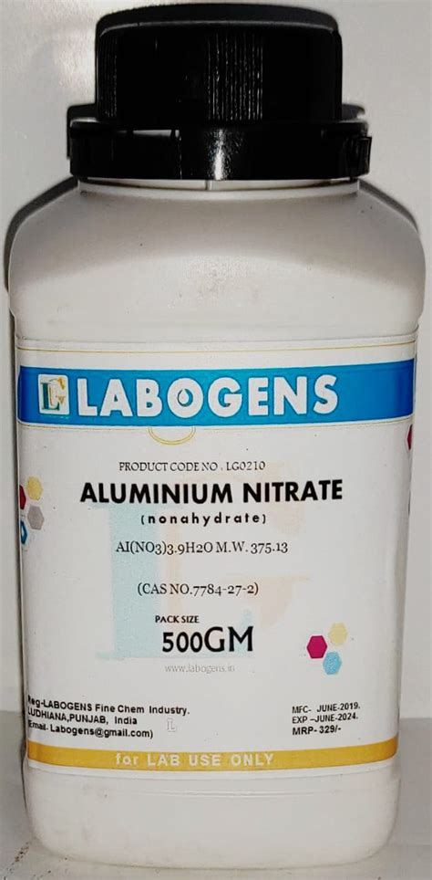 Buy Aluminium Nitrate Nonahydrate 98 Extra Pure 500 Gm Online Get