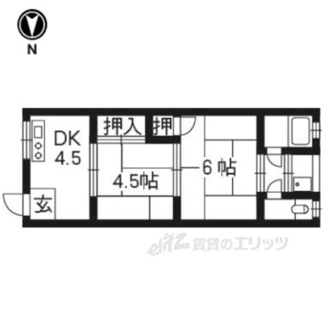 阪急嵐山線 上桂駅 地上2階建て 築48年 京都府京都市西京区松尾大利町 5万円／2k 和室45 和室6 Dk45／40㎡｜賃貸