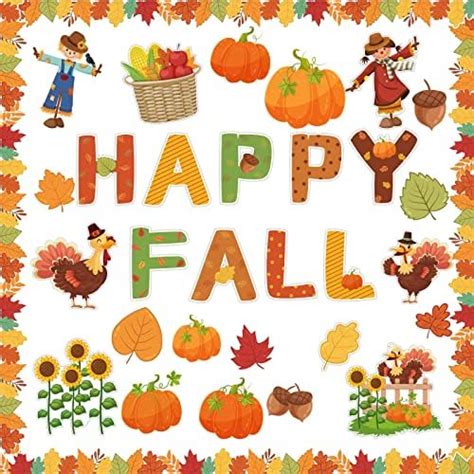 Amazon Whaline Pcs Happy Fall Bulletin Board Cutouts Pumpkin