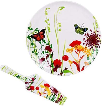 Tutti Fiori Plat Tarte Et Pelle En Porcelaine Blanc Cm Amazon