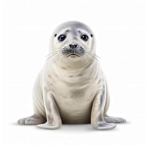 Premium AI Image Harp Seal Isolated On White Background