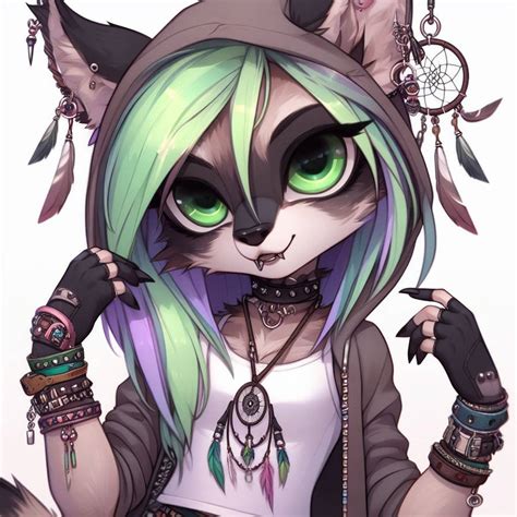 Furry Anthro Raccoon Girl By Dumpsterfireraccoon On Deviantart