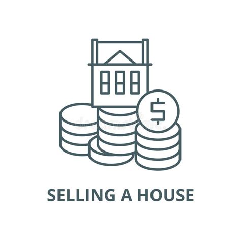 Selling A House Black Icon Vector Sign On Isolated Background Selling