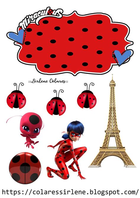 Topo de bolo para imprimir grátis infantil e adulto Topo de bolo Ladybug