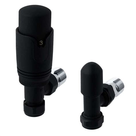 Black Refined TRV For Radiators Lincs Radiators Direct