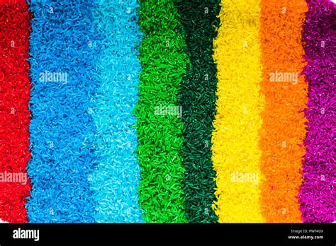 Vertical Lines With Colorful Rice Grain Stock Photo Alamy