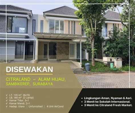 Rumah Citraland Alam Hijau Surabaya Nyaman Dan Siap Huni