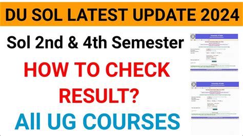 Du Sol 2nd 4th Semester Result Update Du Sol 2nd Semester Result