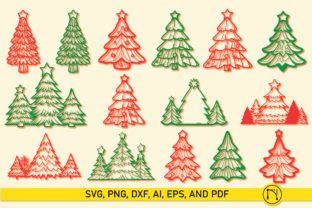 Paper Cut Christmas Tree Svg Bundle Graphic By Ngised Creative Fabrica