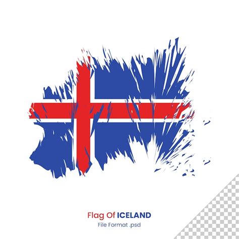 Pincel Bandera Islandia Formato De Archivo Psd Acuarela Bandera