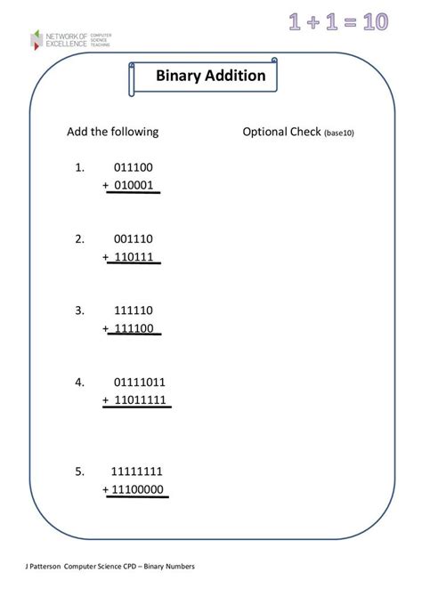 Binary To Decimal Conversion Worksheet For 7th 9th Grade