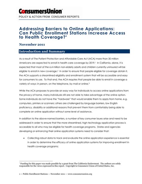 Addressing Barriers To Online Applications Can