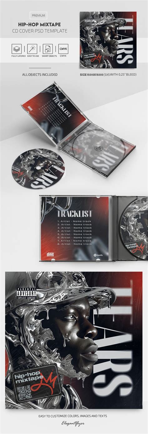 Prata Resumo Mixtape De Hip Hop Premium Modelo De Capa De Cd Em Psd