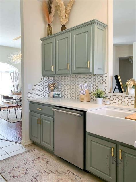 Sherwin Williams Evergreen Fog Kitchen Cabinets | Repainting kitchen cabinets, Painted kitchen ...