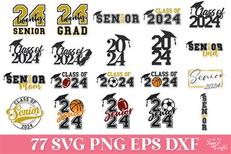 Senior 2024 SVG Bundle By Anastasia Feya Fonts SVG Cut Files